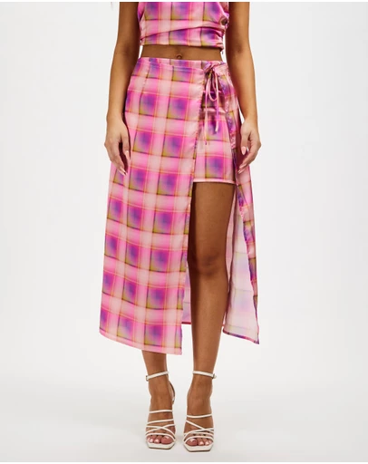 Dazie - Check On It Midi Skirt