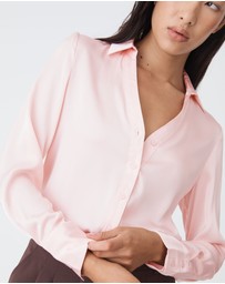 Forcast - Lila V-neck Satin Blouse