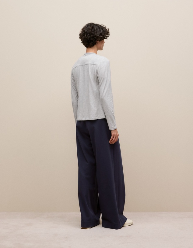 Trenery - Bamboo Viscose Marle Jacket in Light Grey Marle