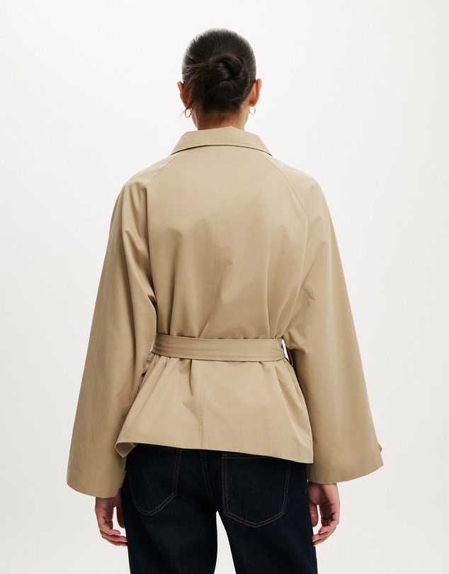 Cotton On - Harlow Funnel Neck Cropped Trench
