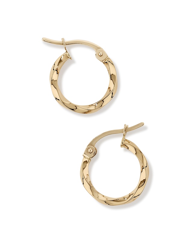 Michael Hill - Square Twist Hoop Earrings in 10kt Yellow Gold