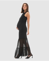 Ripe Maternity - Gwen Mesh Tiered Hem Dress