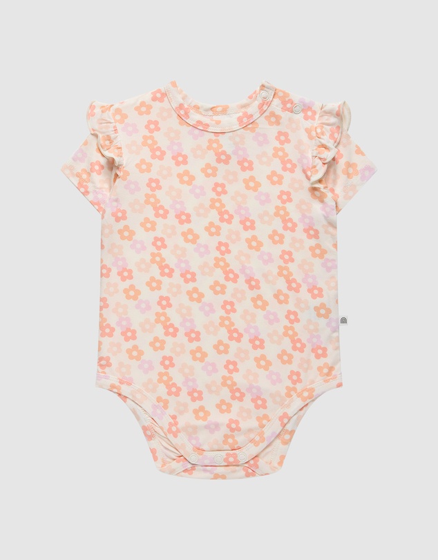 Kynd Baby - Frill Short Sleeve Bodysuit in Blooms