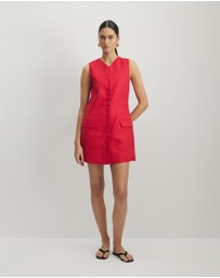 AERE - Tamsin Linen Mini Shift Dress
