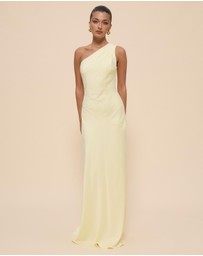 CHANCERY - Hallie Satin One Shoulder Drape Maxi Dress