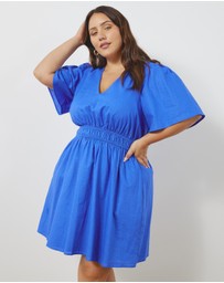 Atmos&Here Curvy - Jasmine Linen Blend Mini Dress