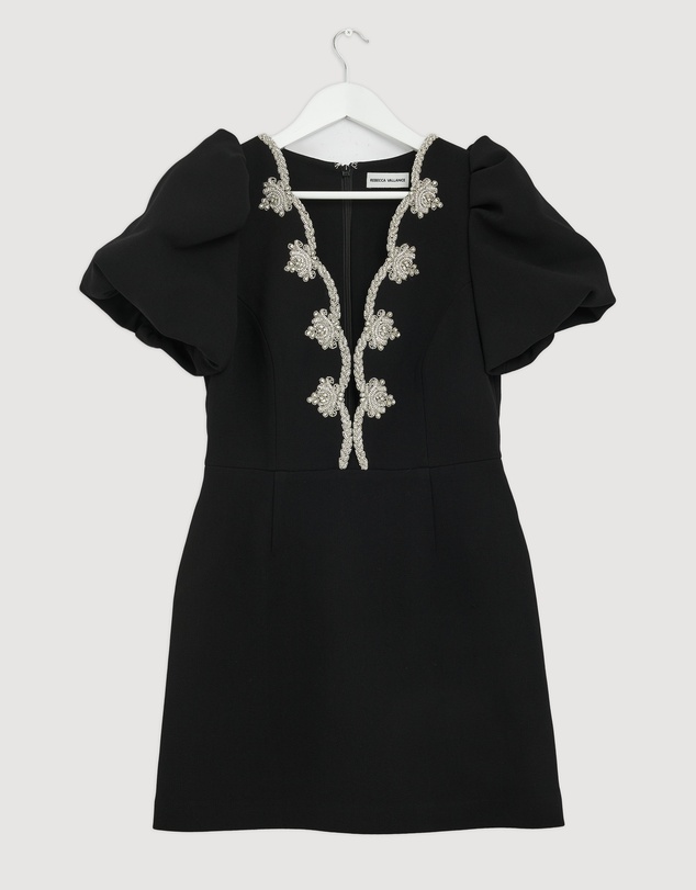 Revibe - Repaired Rebecca Vallance Harlynn Puff Sleeve Mini Dress - AU 12