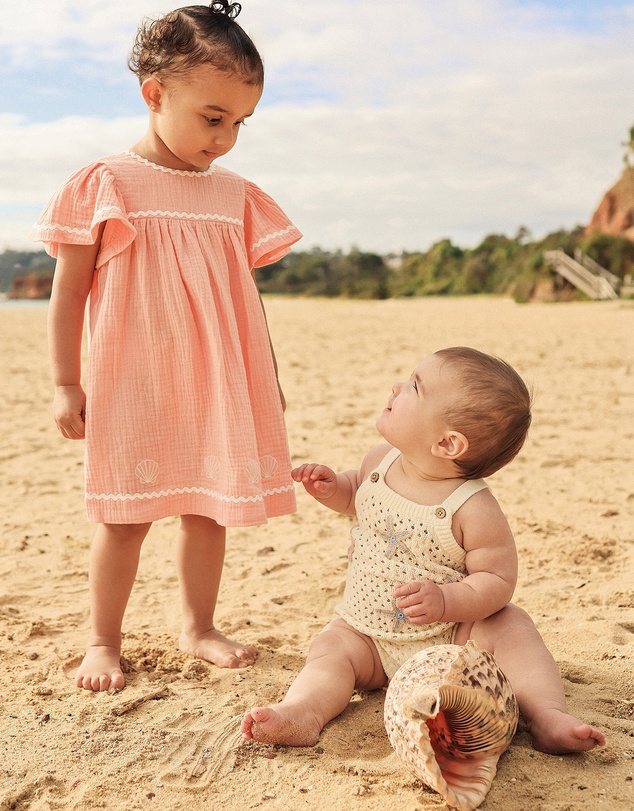 Kynd Baby - Embroidered Dress in Hibiscus