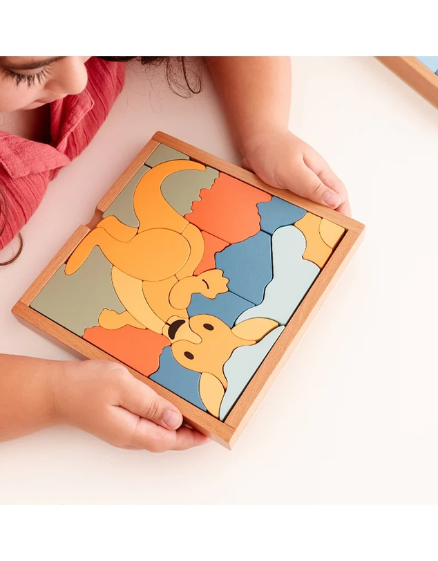 Axis Toys - Stellavan & Papa - 3-in-1 Small Block Puzzle, Kangaroo