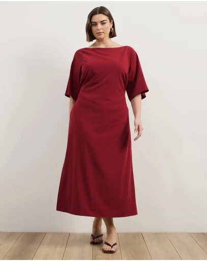 Atmos&Here Curvy - Aroha Boat Neck Maxi Dress