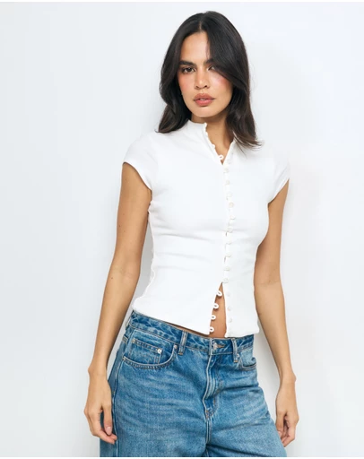 AERE - Sabine Button Down Top