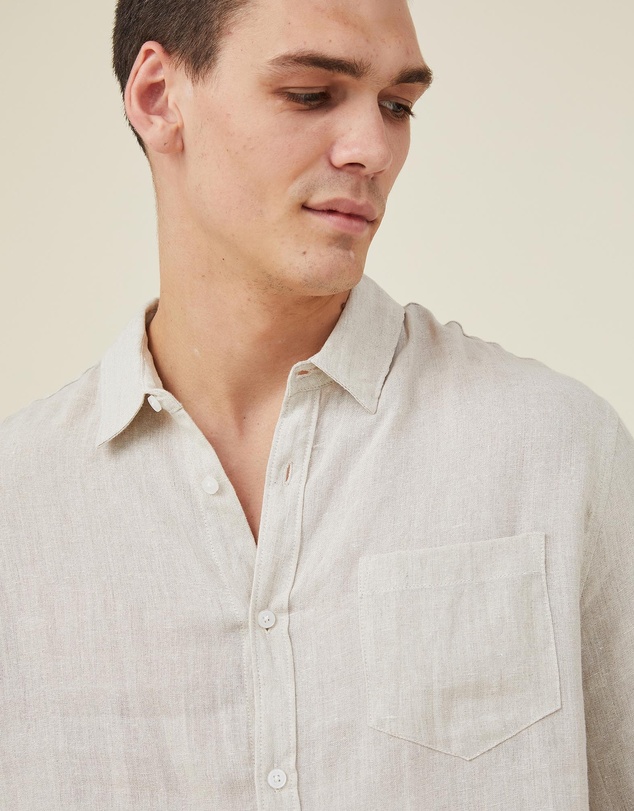 Cotton On - Linen Long Sleeve Shirt