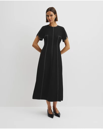 knee length dresses for ladies Lizette Black Lace Maxi Gown main image 0
