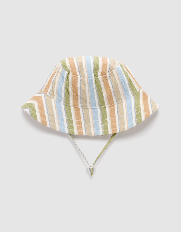 Purebaby - Striped Bucket Hat-Kids-Babies