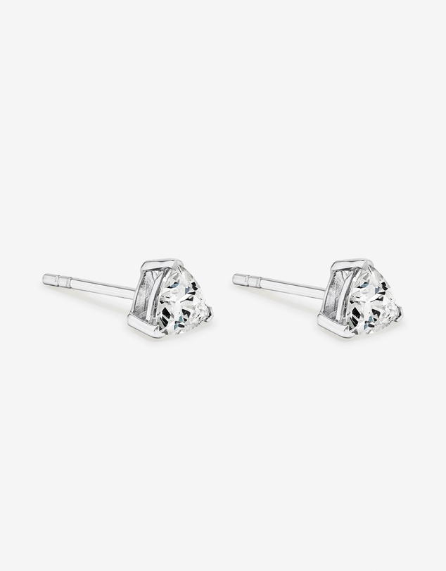 Michael Hill - Trillion-Cut Cubic Zirconia Solitaire Stud Earrings in Sterling Silver