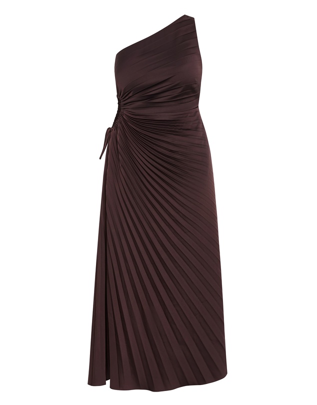 City Chic - Aliza One Shoulder Pleat Maxi Dress