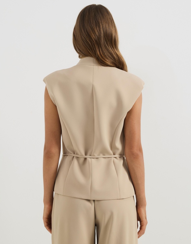 Atmos&Here - Marnie Sleeveless Blazer With Extended Shoulder