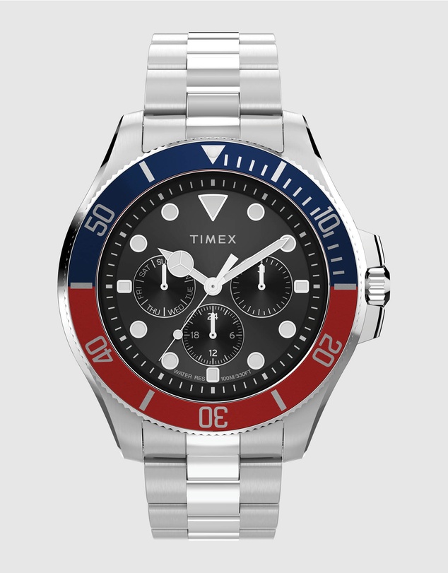 TIMEX - Harborside Coast Multifunction 43mm Stainless Steel Bracelet Watch