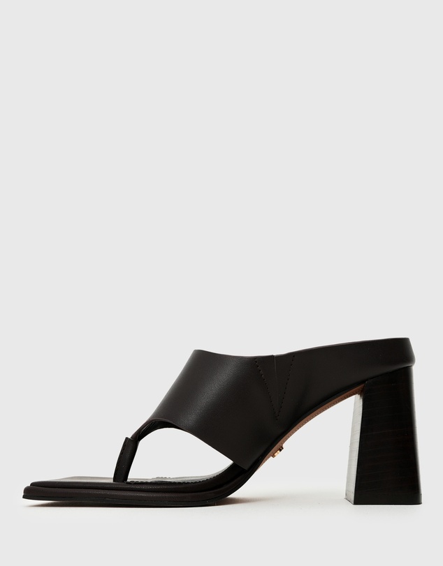 Betts - Ellie Leather Thong High Block Heels