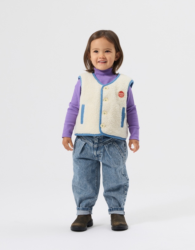 Goldie + Ace - Reversible Chambray Button Vest - Babies-Kids