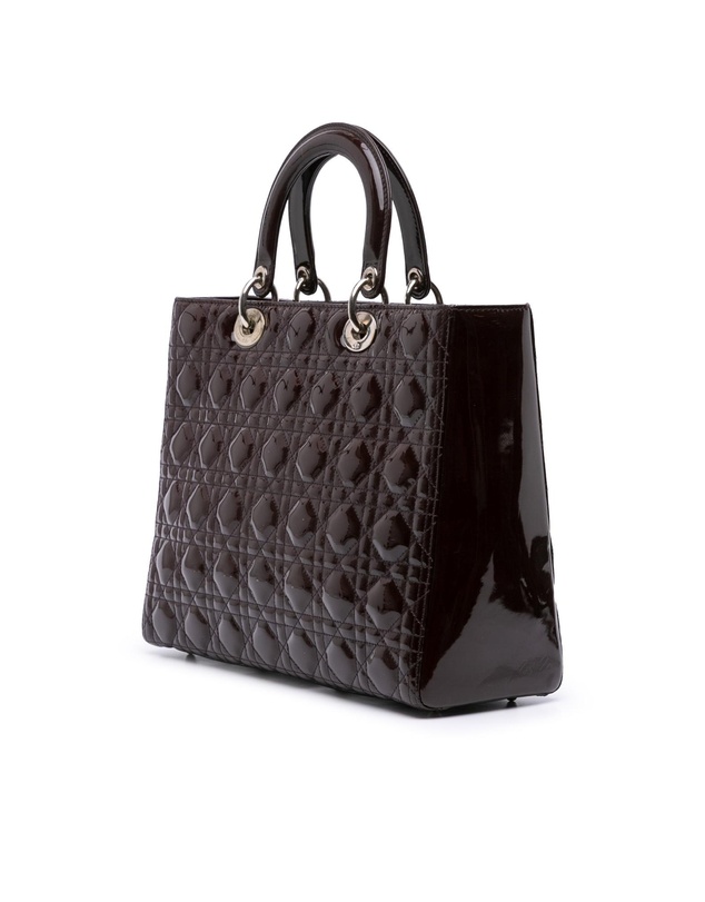 Dior - Pre-Loved Large Patent Cannage Lady Dior