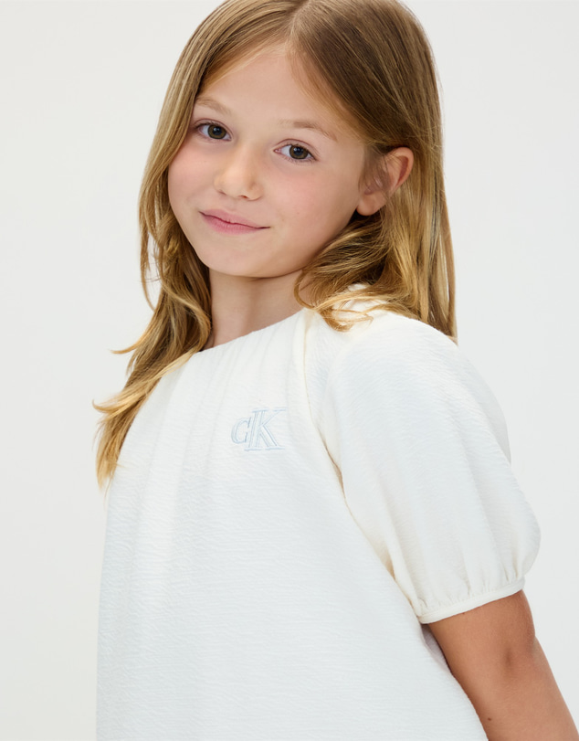 Calvin Klein Jeans - Girls Puff Sleeve Crinkle Dress