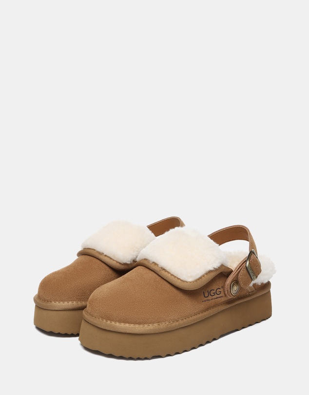 EVERAU - Australian Shepherd Ugg Tenley Platform Cow Suede Upper House Shoes