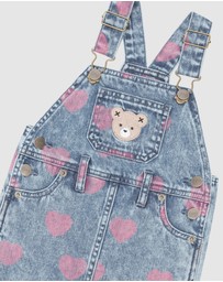 Huxbaby - Dreamy Denim Hearts Pinafore Dress - Babies-Kids