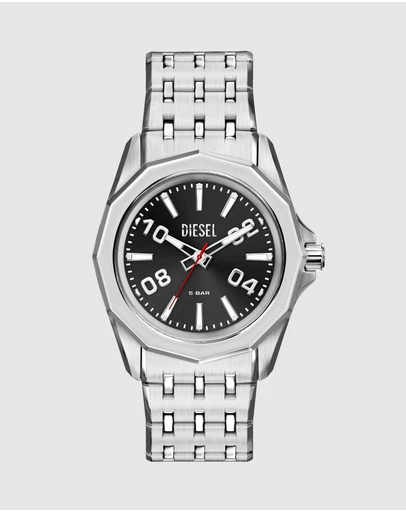Diesel - Stinger 3-Hand Silver Tone Analogue Watch