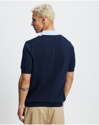 Ben Sherman - Textured Block Stripe Organic Cotton Polo