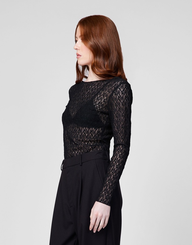 MVN - Tell Me More Lace Long Sleeve Top