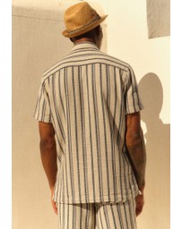 NEXT - Textured Stripe Short Sleeve Shirt