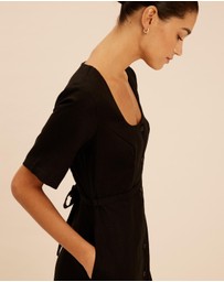 AERE - Margot Linen Midi Dress