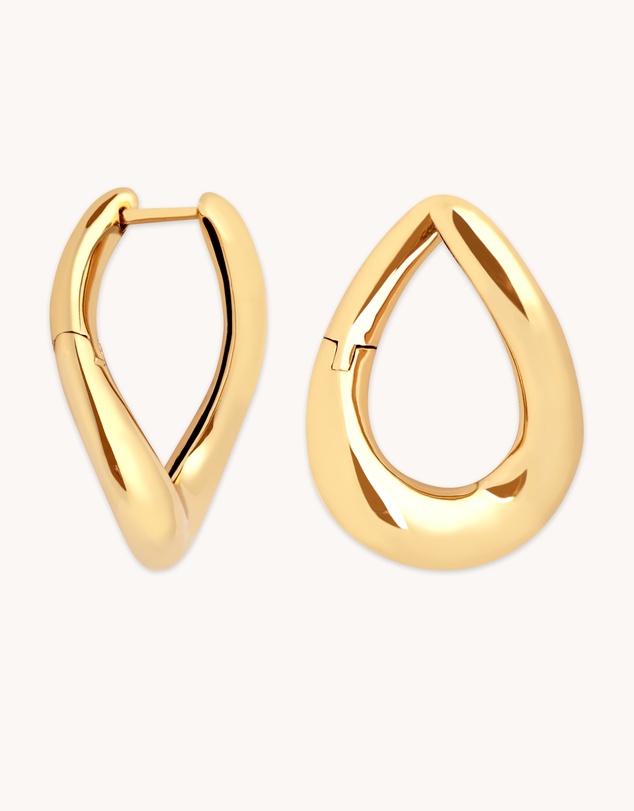 Astrid & Miyu - Molten Large 18ct Gold Plated Hoops
