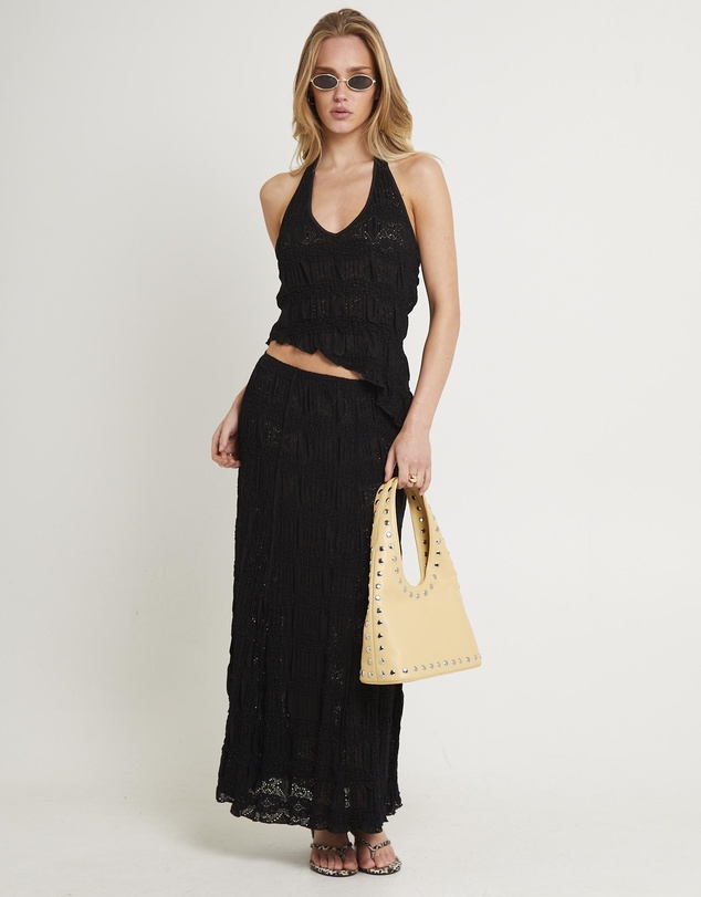 Subtitled - Amore Asymmetrical Textured Maxi Skirt