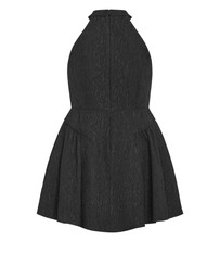 City Chic - Halter Jacquard Mini Dress - black