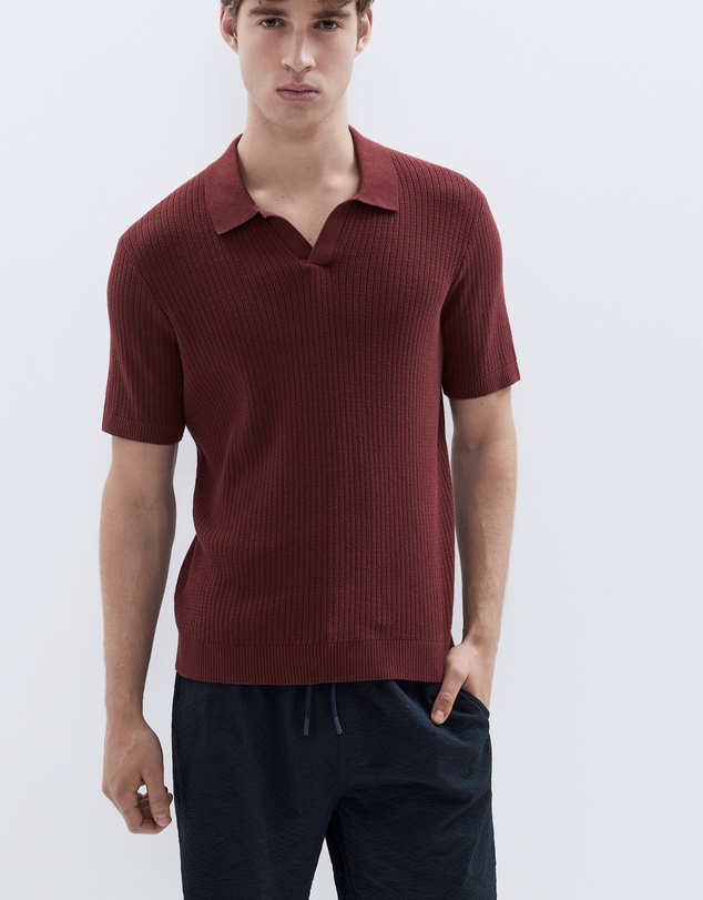 UNISON - Wavy Stitch Knit Polo