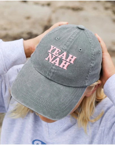 Skwosh - Yeah Nah Kids Cotton Cap in Charcoal