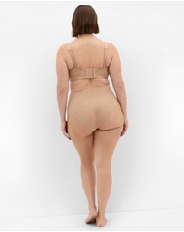 City Chic - Plus Size Luxe Microfibre Strapless Bra - cafe