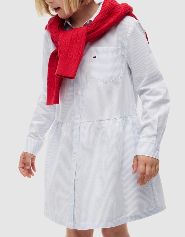 Tommy Hilfiger - Essential Patch Pocket Oxford Shirt Dress - Kids