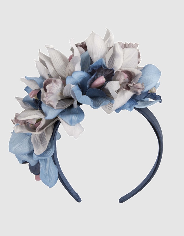 Max Alexander - Large Blue Flower Headband Fascinator