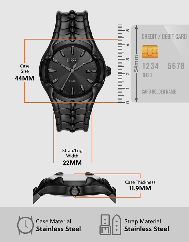 Diesel - Vert Black Analogue Watch