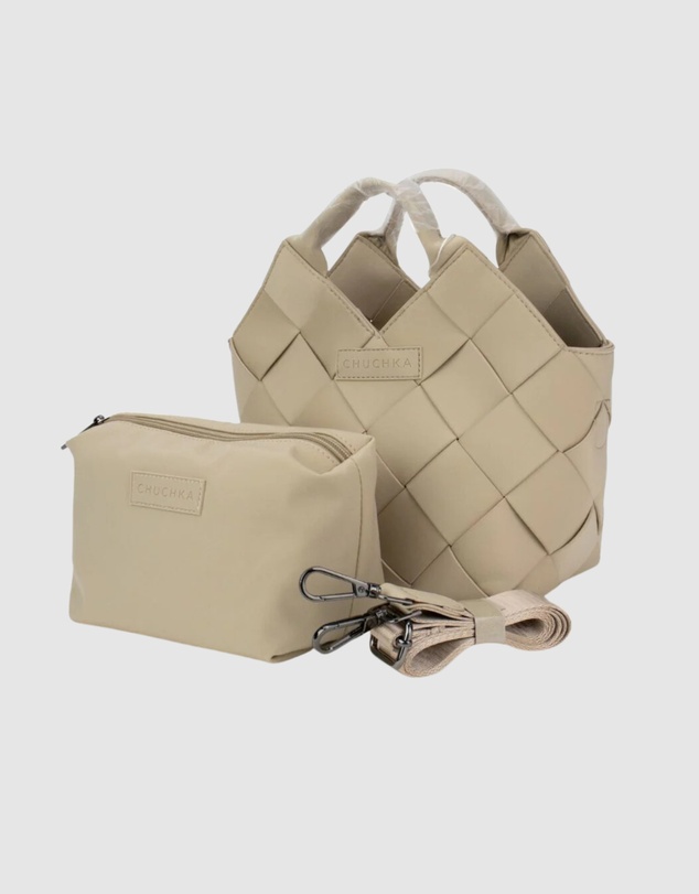 Chuchka - Woven Neoprene Bella Tote - Beige