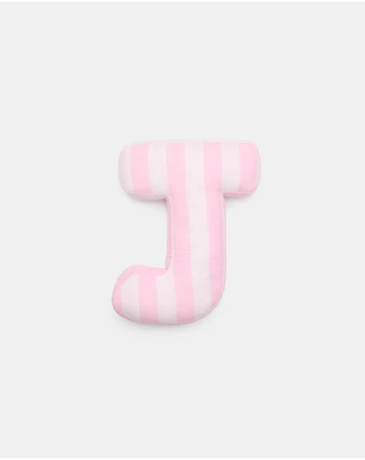 Seed Heritage - Pink Stripe Initial Cushion