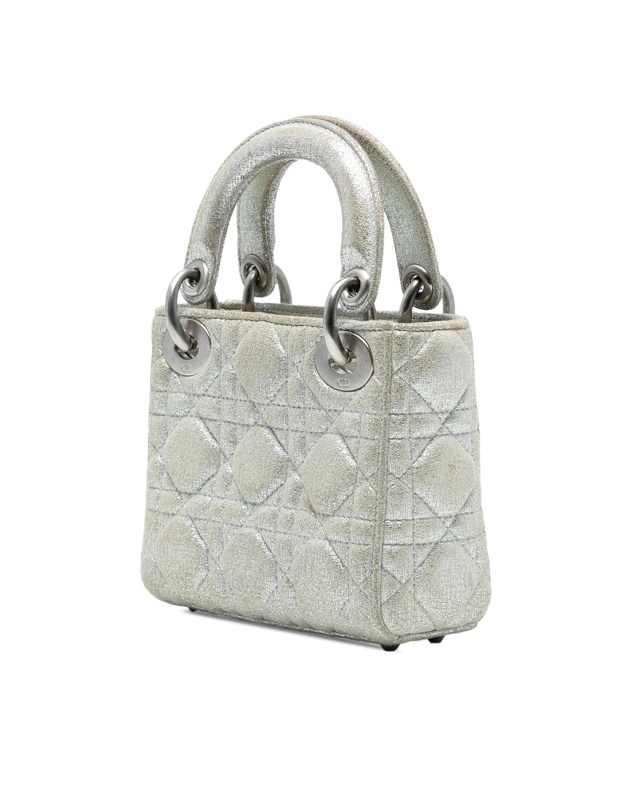 Pre-Loved by Azura Reborn - Pre-Loved Micro Metallic Calfskin Cannage Lady Dior