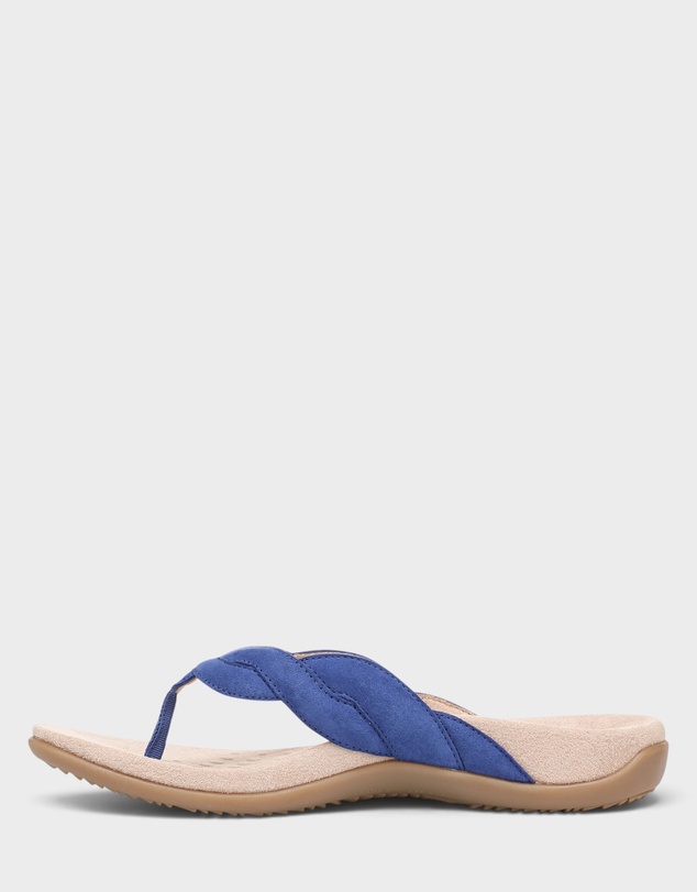 Vionic - Bella Braid Toe Post Sandal - Mazarine Blue Suede