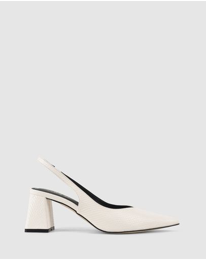 Chalk White Snake Leather