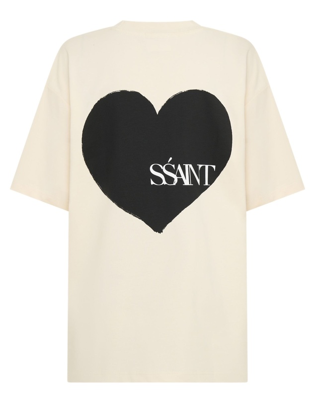 SSAINT - Heart Tee Cream & Black