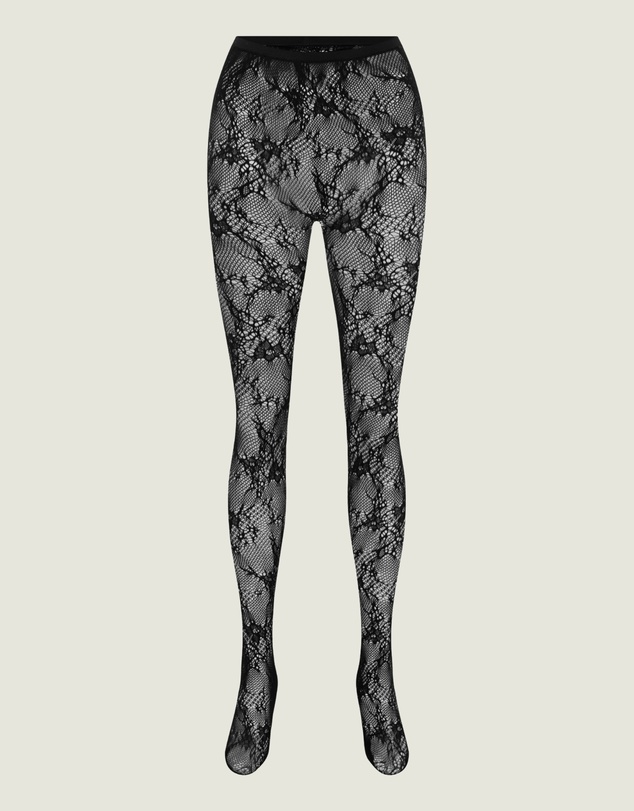INSTOCK - Ink — Soft-Knit Lace Net Tights