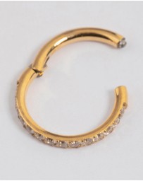 Lovisa - Gold Plated Surgical Steel Fine Pave Band Clicker Ring